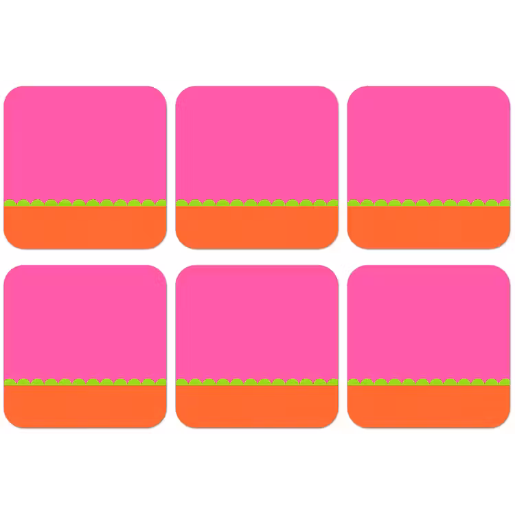Untersetzer - Zusammenfassung – Geometrisch – Farbblöcke – Rosa – Orange — 1