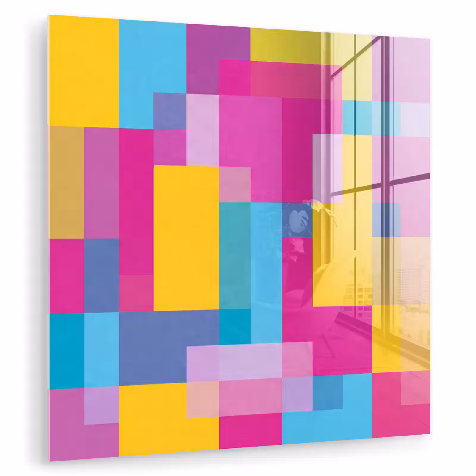 Glasbild - Abstrakt – Geometrisch – Kunst – Farbenfroh – Modern — 1