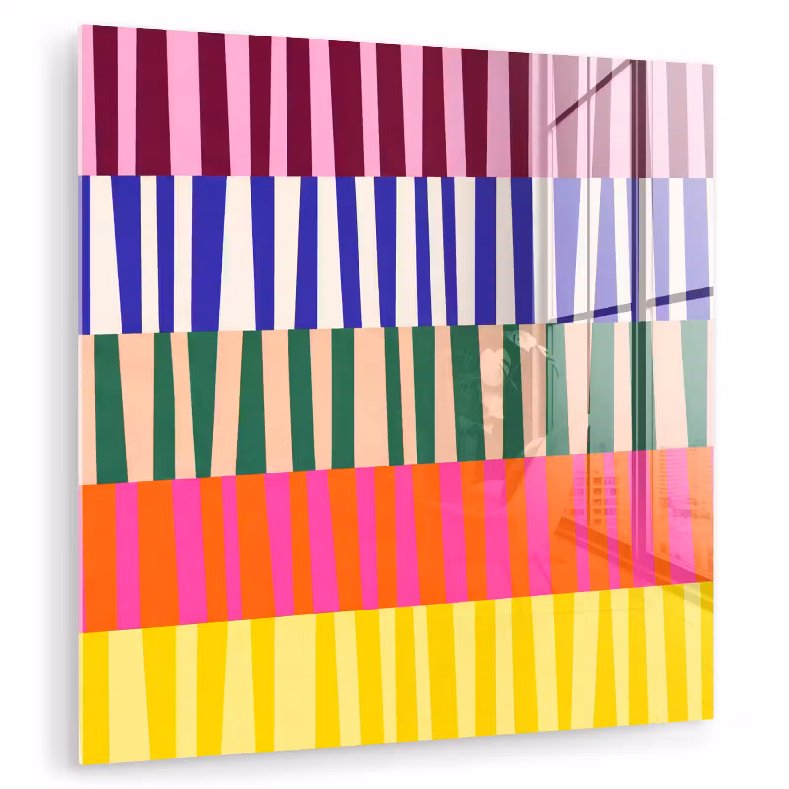 Glasbild - Muster – Streifen – Abstrakt – Modern – Farbenfroh — 1
