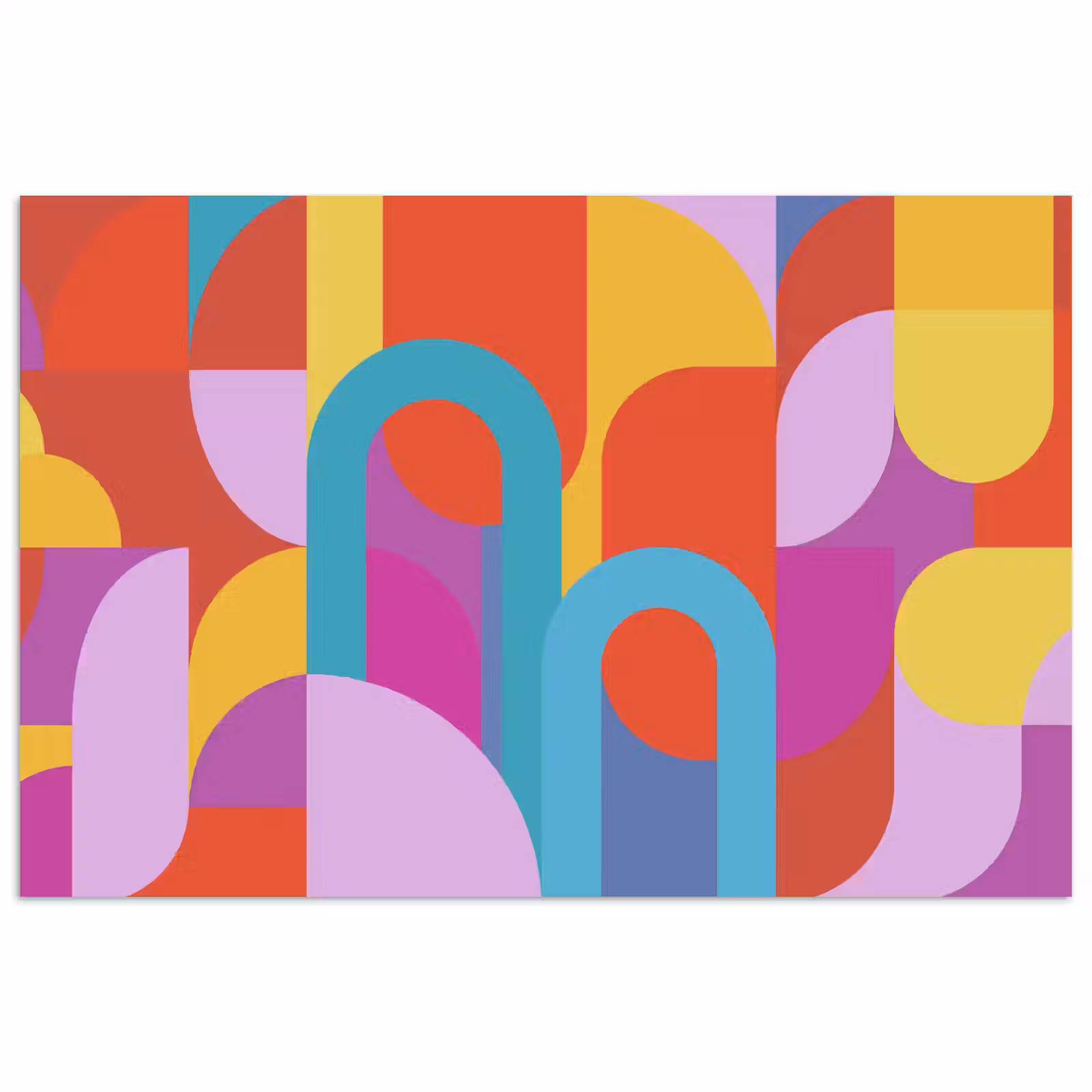 Poster - Zusammenfassung – Geometrie – Farbenfroh – Modern – Kunst — 1