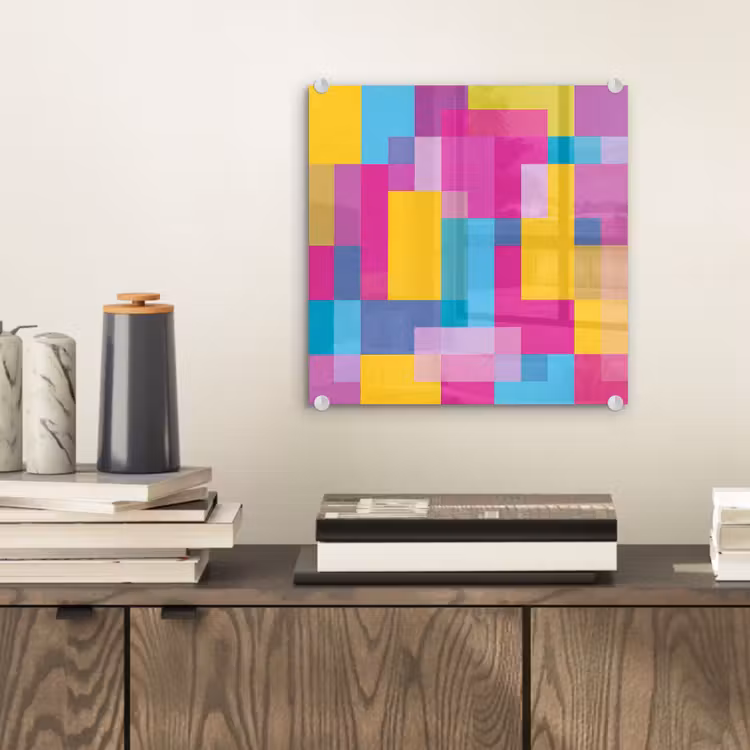 Glasbild - Abstrakt – Geometrisch – Kunst – Farbenfroh – Modern — 2