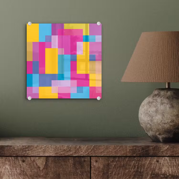 Glasbild - Abstrakt – Geometrisch – Kunst – Farbenfroh – Modern — 4