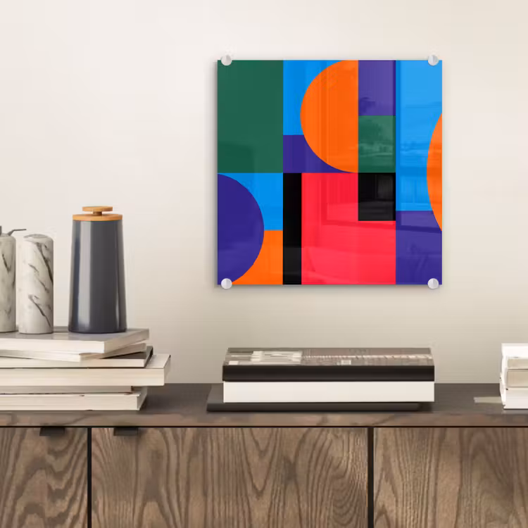 Glasbild - Geometrisch – Abstrakt – Formen – Farbenfroh – Modern — 2
