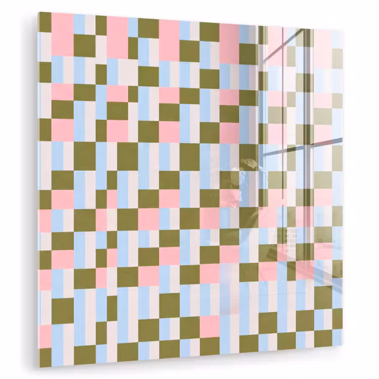 Glasbild - Muster – Geometrisch – Abstrakt – Farbenfroh – Modern — 1