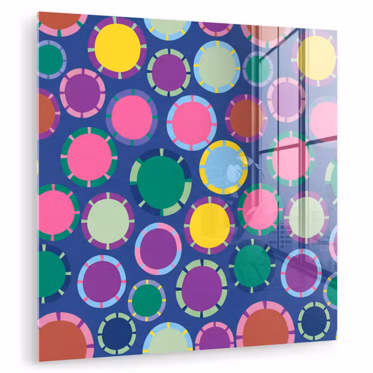 Glasbild - Muster – Kreise – Abstrakt – Bunt — 1