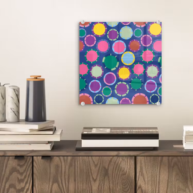 Glasbild - Muster – Kreise – Abstrakt – Bunt — 2