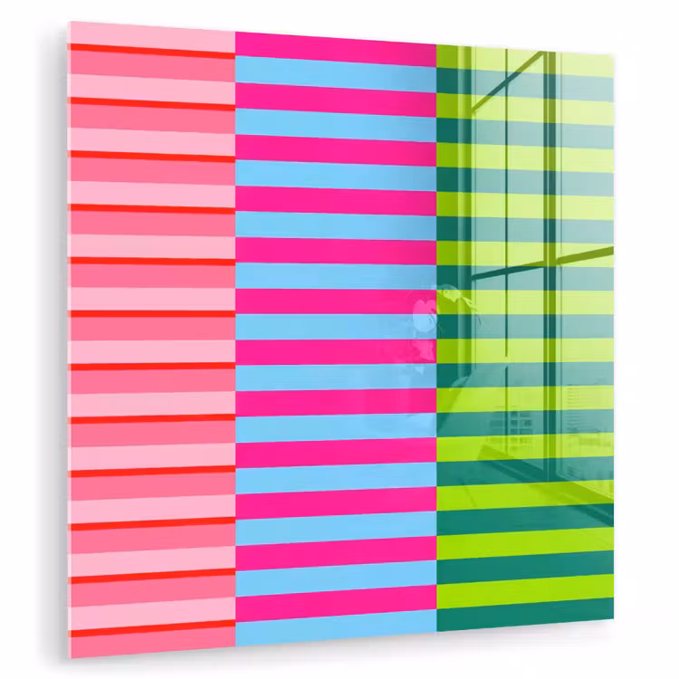 Glasbild - Muster – Streifen – Modern – Abstrakt – Bunt — 1