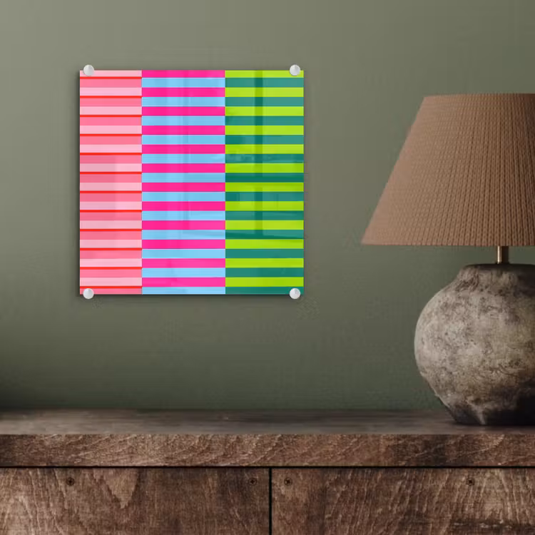 Glasbild - Muster – Streifen – Modern – Abstrakt – Bunt — 4