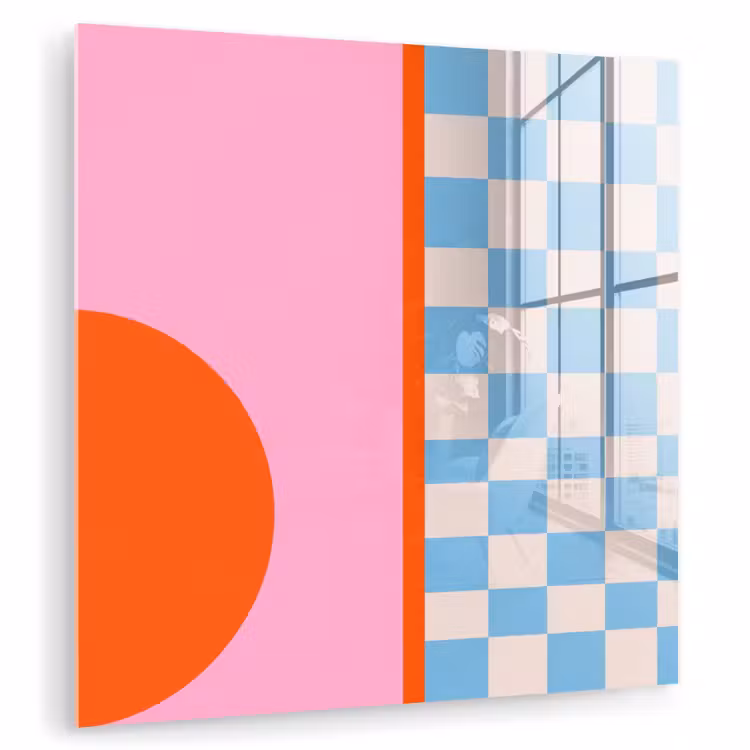 Glasbild - Zusammenfassung – Formen – Geometrisch – Modern – Farbenfroh — 1
