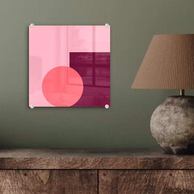Glasbild - Zusammenfassung – Formen – Rosa – Modern – Design — 4