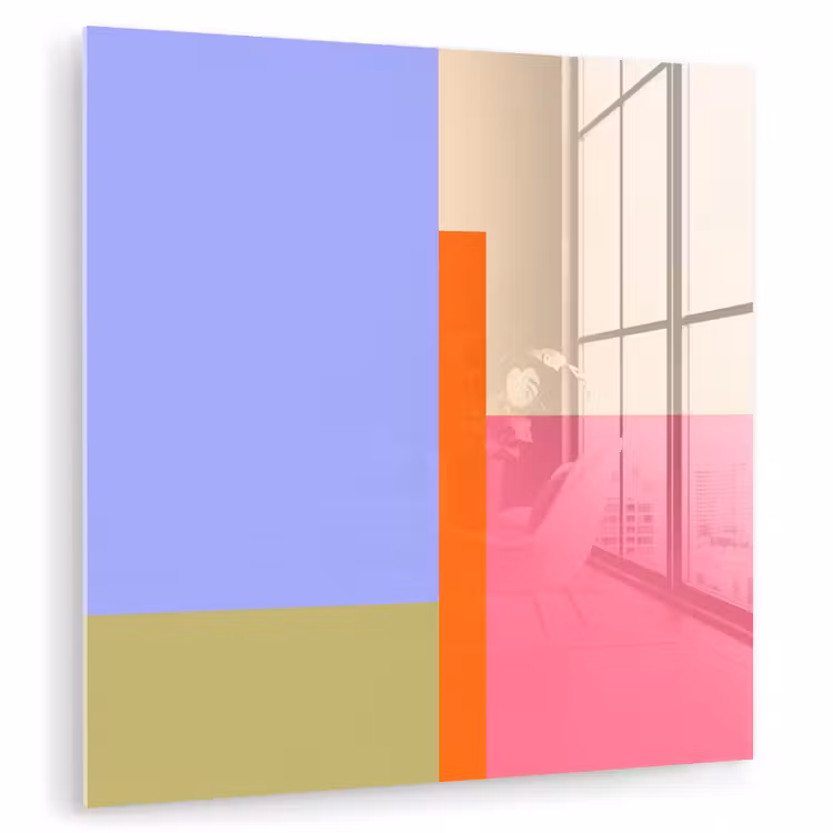 Glasbild - Zusammenfassung – Geometrie – Kunst – Modern – Farbenfroh — 1