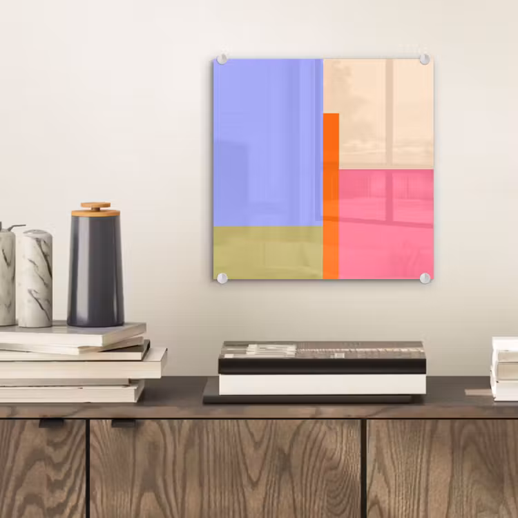 Glasbild - Zusammenfassung – Geometrie – Kunst – Modern – Farbenfroh — 2