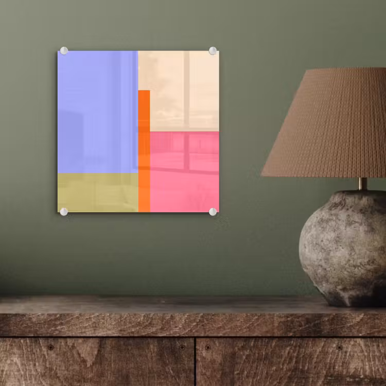 Glasbild - Zusammenfassung – Geometrie – Kunst – Modern – Farbenfroh — 4