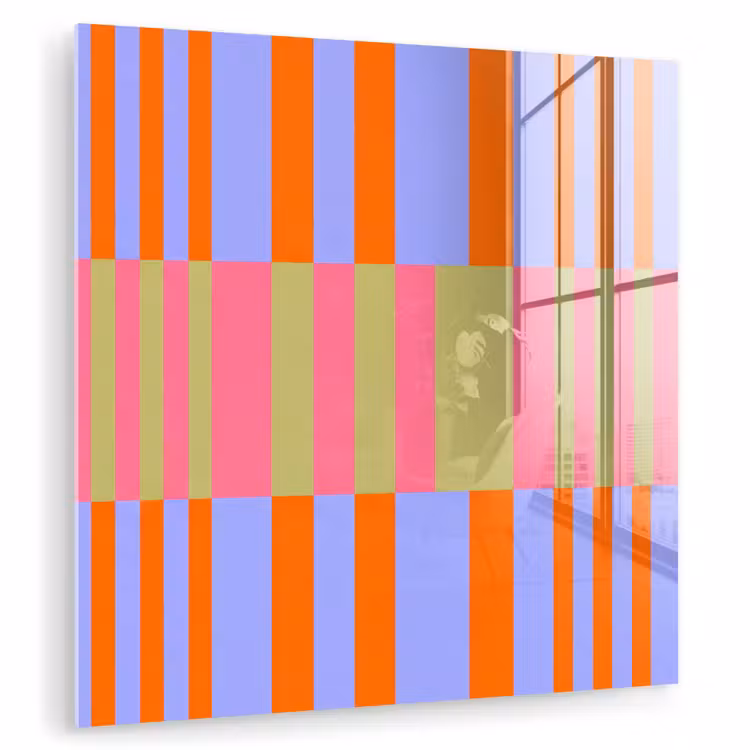 Glasbild - Zusammenfassung – Muster – Geometrisch – Farbenfroh – Modern — 1