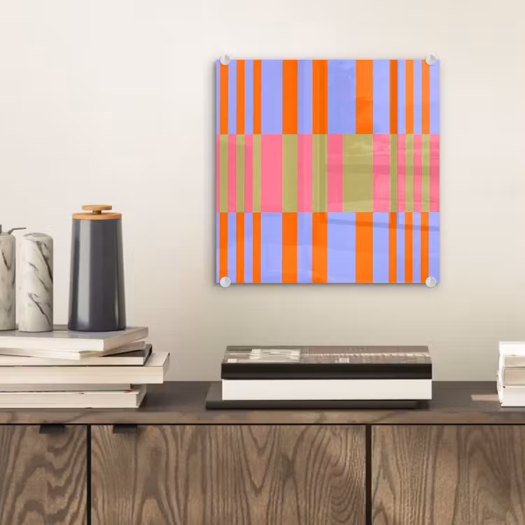Glasbild - Zusammenfassung – Muster – Geometrisch – Farbenfroh – Modern — 2