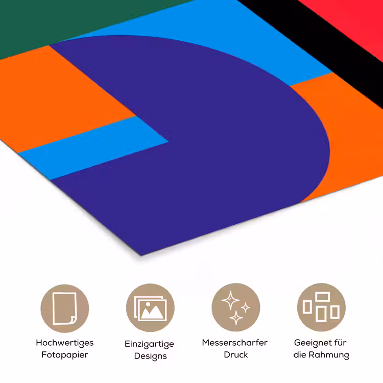 Poster - Geometrisch – Abstrakt – Formen – Farbenfroh – Modern — 5