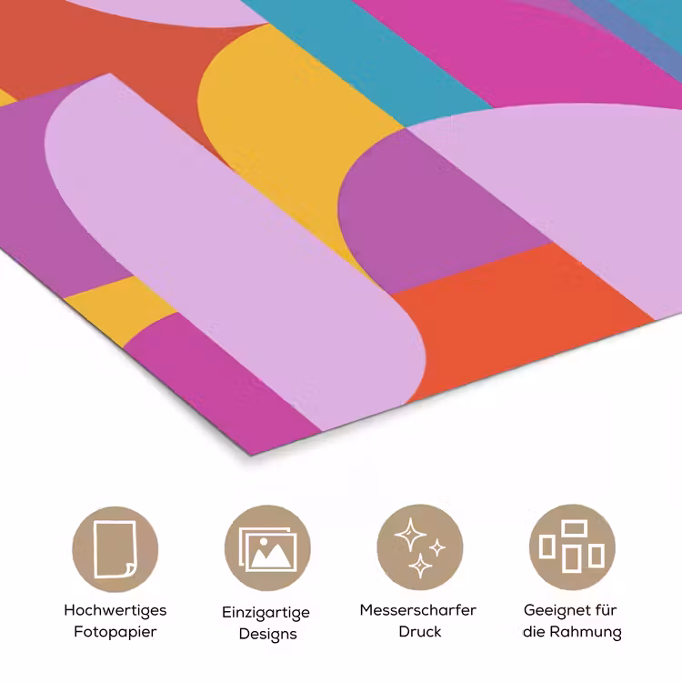 Poster - Zusammenfassung – Geometrie – Farbenfroh – Modern – Kunst — 5