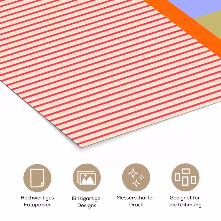 Poster - Zusammenfassung – Geometrie – Streifen – Blöcke – Rot — 5