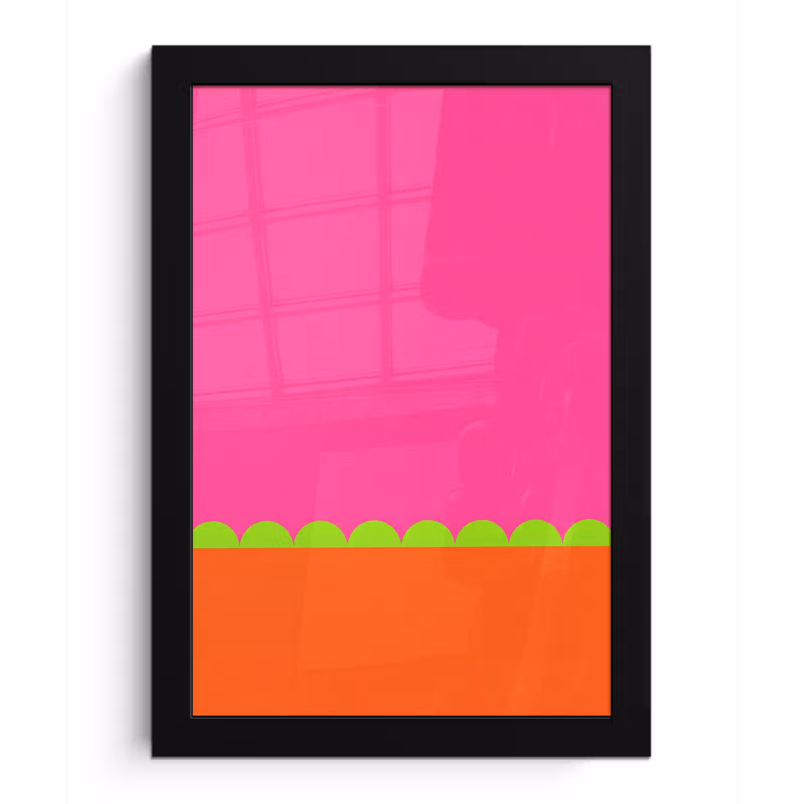 Bilder mit Rahmen - Zusammenfassung – Geometrisch – Farbblöcke – Rosa – Orange — 1