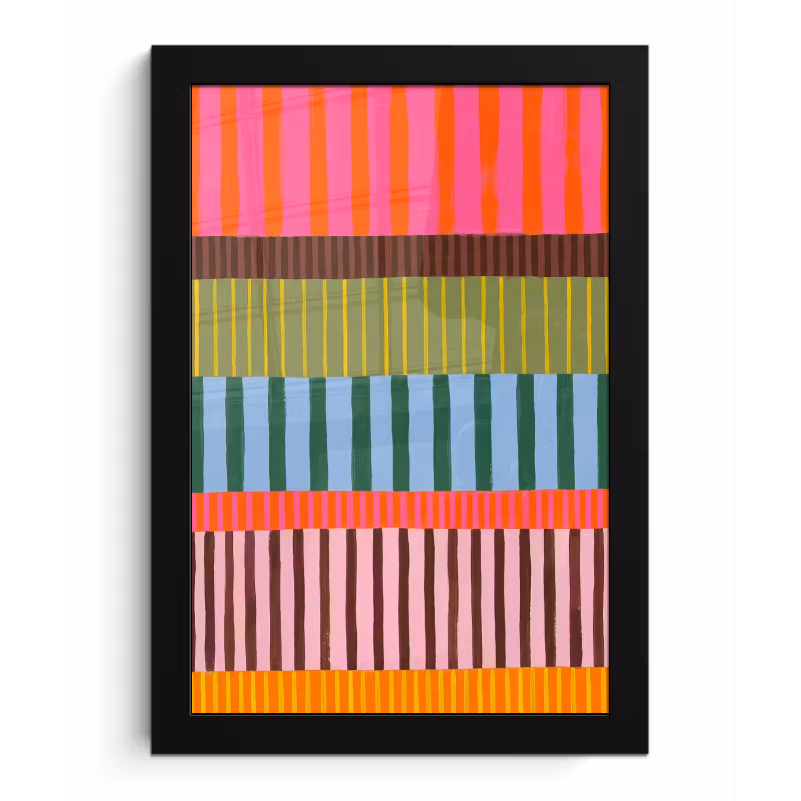 Bilder mit Rahmen - Zusammenfassung – Streifen – Modern – Farbenfroh – Kunst — 1