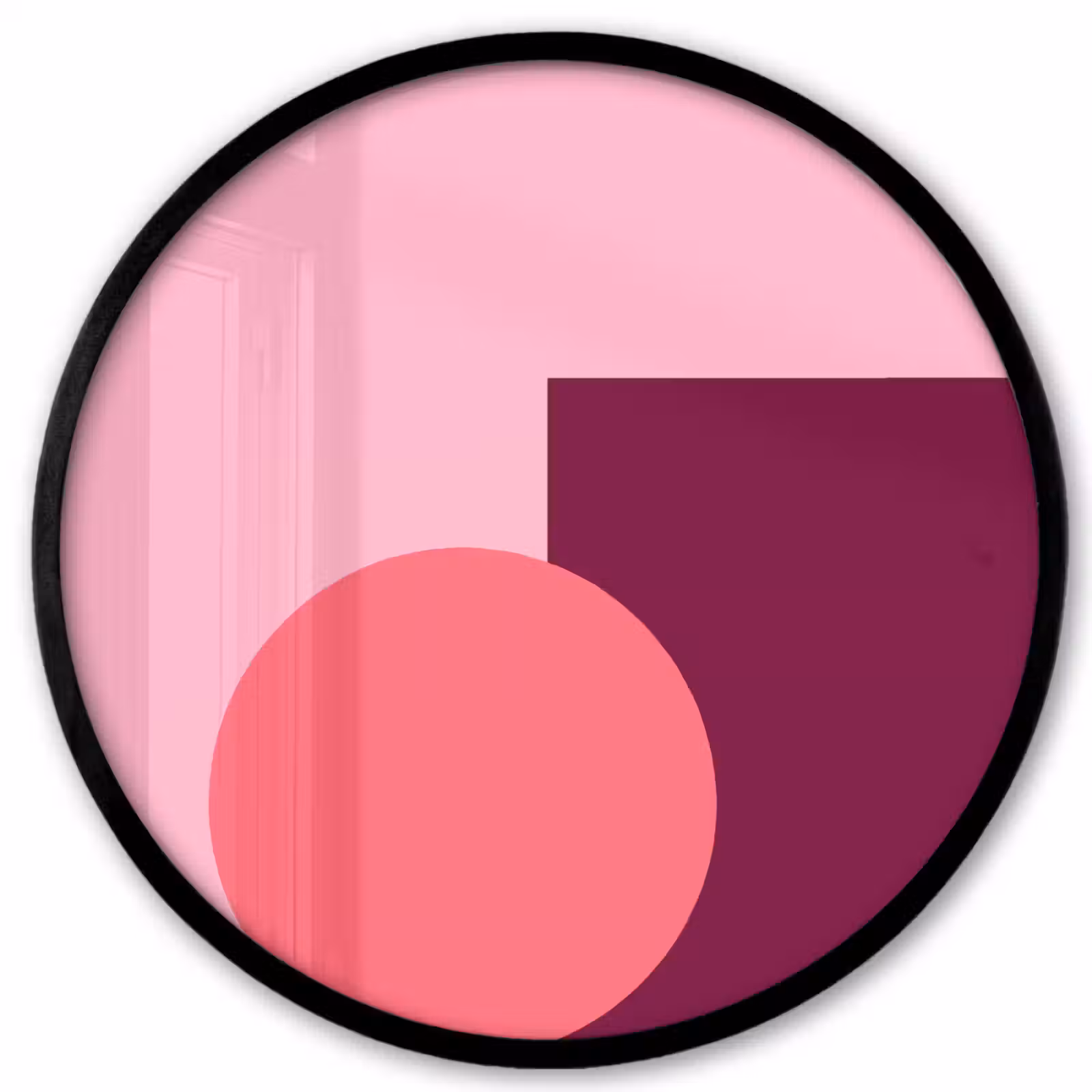 Poster im Rahmen Rund - Zusammenfassung – Formen – Rosa – Modern – Design — 1