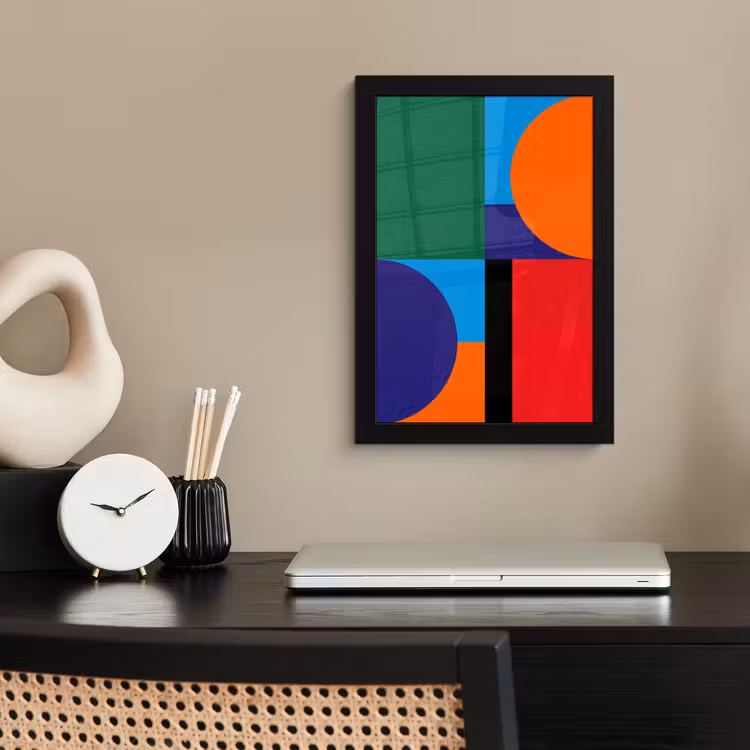 Bilder mit Rahmen - Geometrisch – Abstrakt – Formen – Farbenfroh – Modern — 2