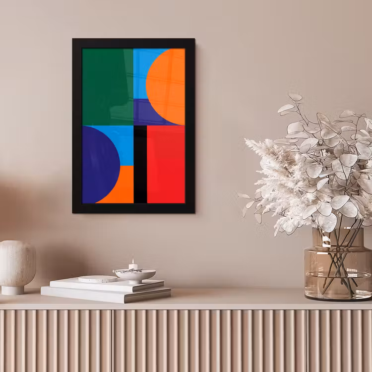 Bilder mit Rahmen - Geometrisch – Abstrakt – Formen – Farbenfroh – Modern — 4