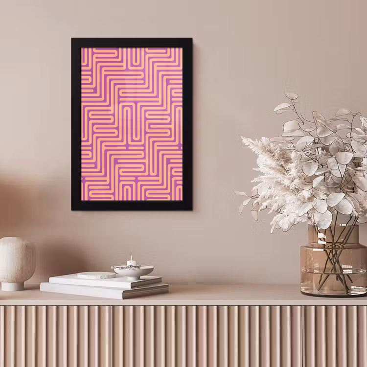 Bilder mit Rahmen - Muster – Linien – Abstrakt – Modern – Lila — 4