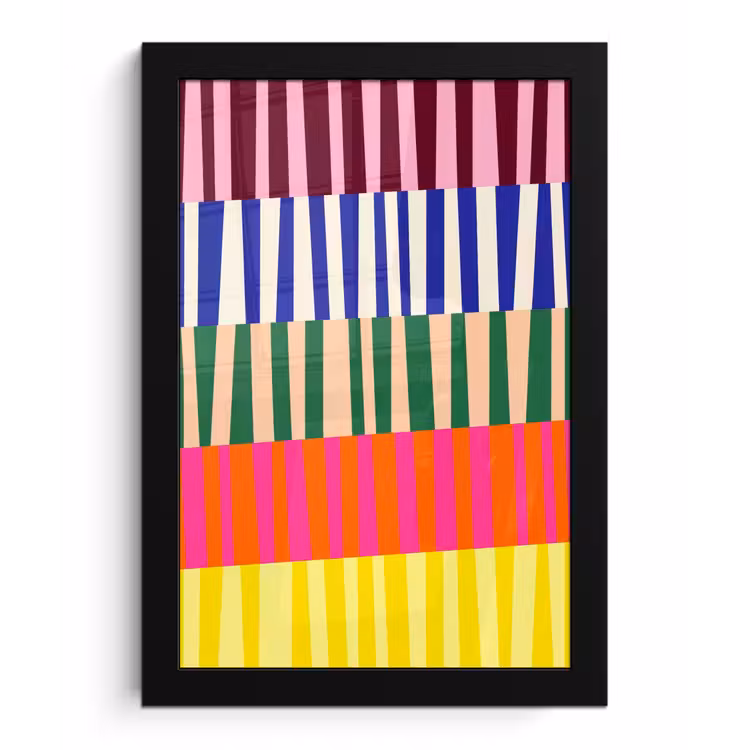 Bilder mit Rahmen - Muster – Streifen – Abstrakt – Modern – Farbenfroh — 1