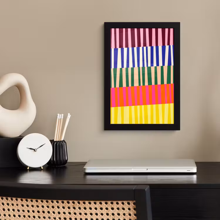 Bilder mit Rahmen - Muster – Streifen – Abstrakt – Modern – Farbenfroh — 2