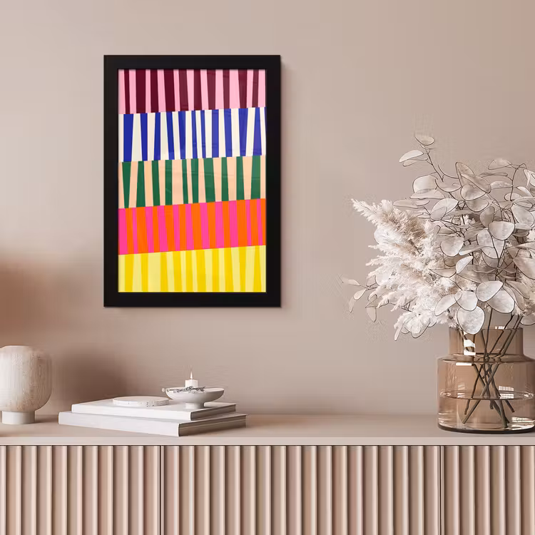 Bilder mit Rahmen - Muster – Streifen – Abstrakt – Modern – Farbenfroh — 4