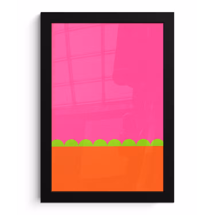 Bilder mit Rahmen - Zusammenfassung – Geometrisch – Farbblöcke – Rosa – Orange — 1