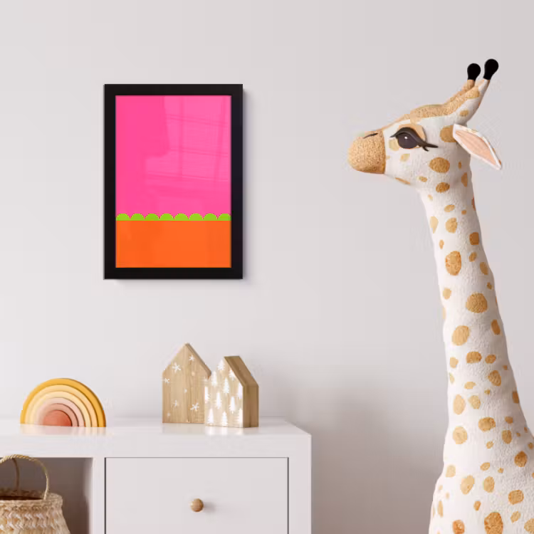Bilder mit Rahmen - Zusammenfassung – Geometrisch – Farbblöcke – Rosa – Orange — 5