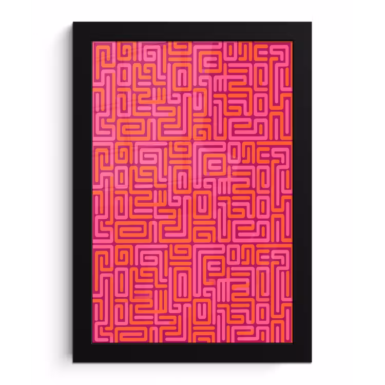 Bilder mit Rahmen - Zusammenfassung – Muster – Linien – Rosa – Orange — 1