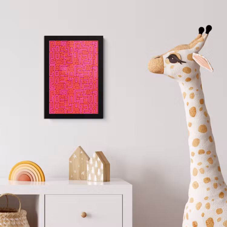 Bilder mit Rahmen - Zusammenfassung – Muster – Linien – Rosa – Orange — 5