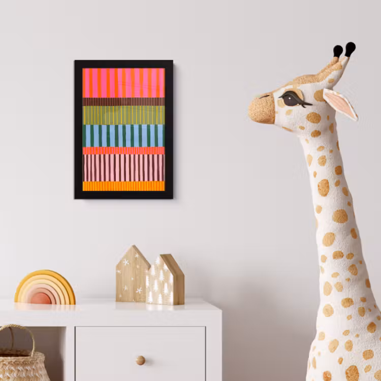 Bilder mit Rahmen - Zusammenfassung – Streifen – Modern – Farbenfroh – Kunst — 5