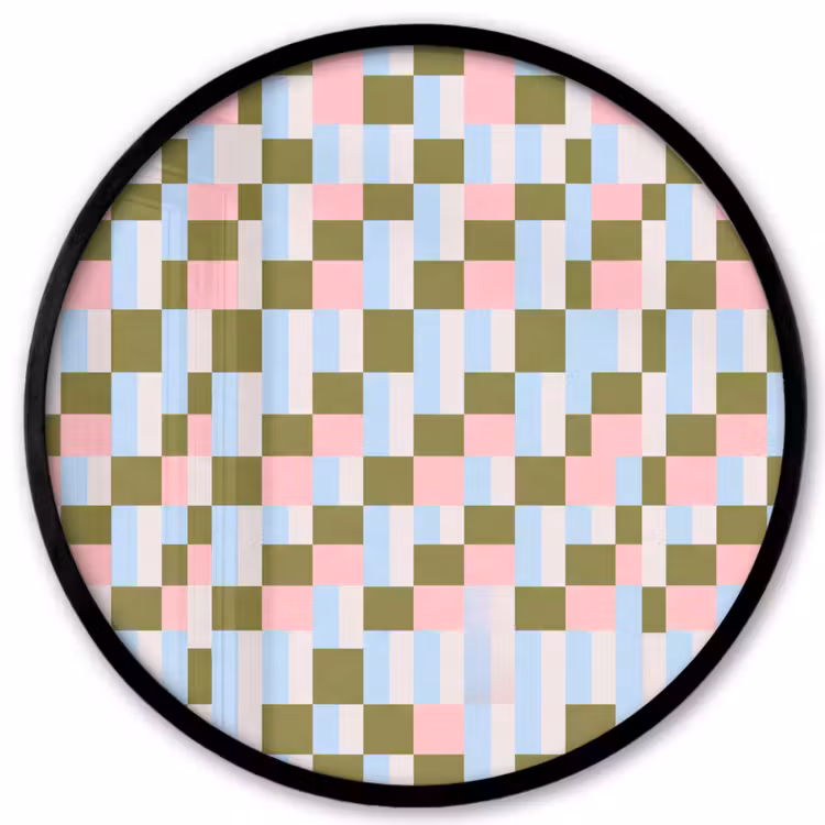 Poster im Rahmen Rund - Muster – Geometrisch – Abstrakt – Farbenfroh – Modern — 1