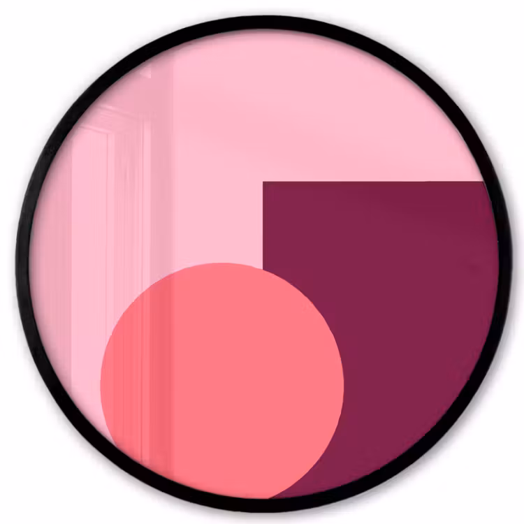 Poster im Rahmen Rund - Zusammenfassung – Formen – Rosa – Modern – Design — 1