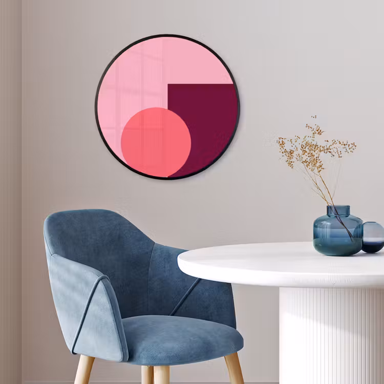 Poster im Rahmen Rund - Zusammenfassung – Formen – Rosa – Modern – Design — 4