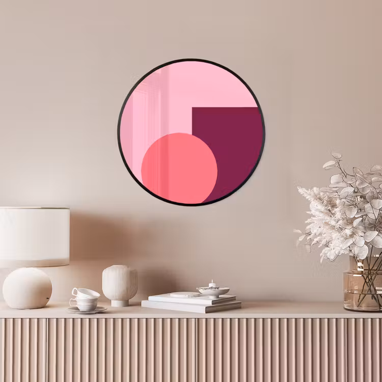 Poster im Rahmen Rund - Zusammenfassung – Formen – Rosa – Modern – Design — 5