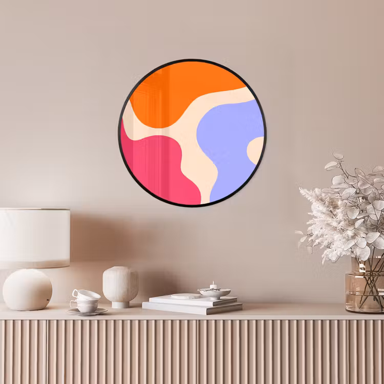 Poster im Rahmen Rund - Zusammenfassung – Organische Formen – Design – Modern – Farbenfroh — 5