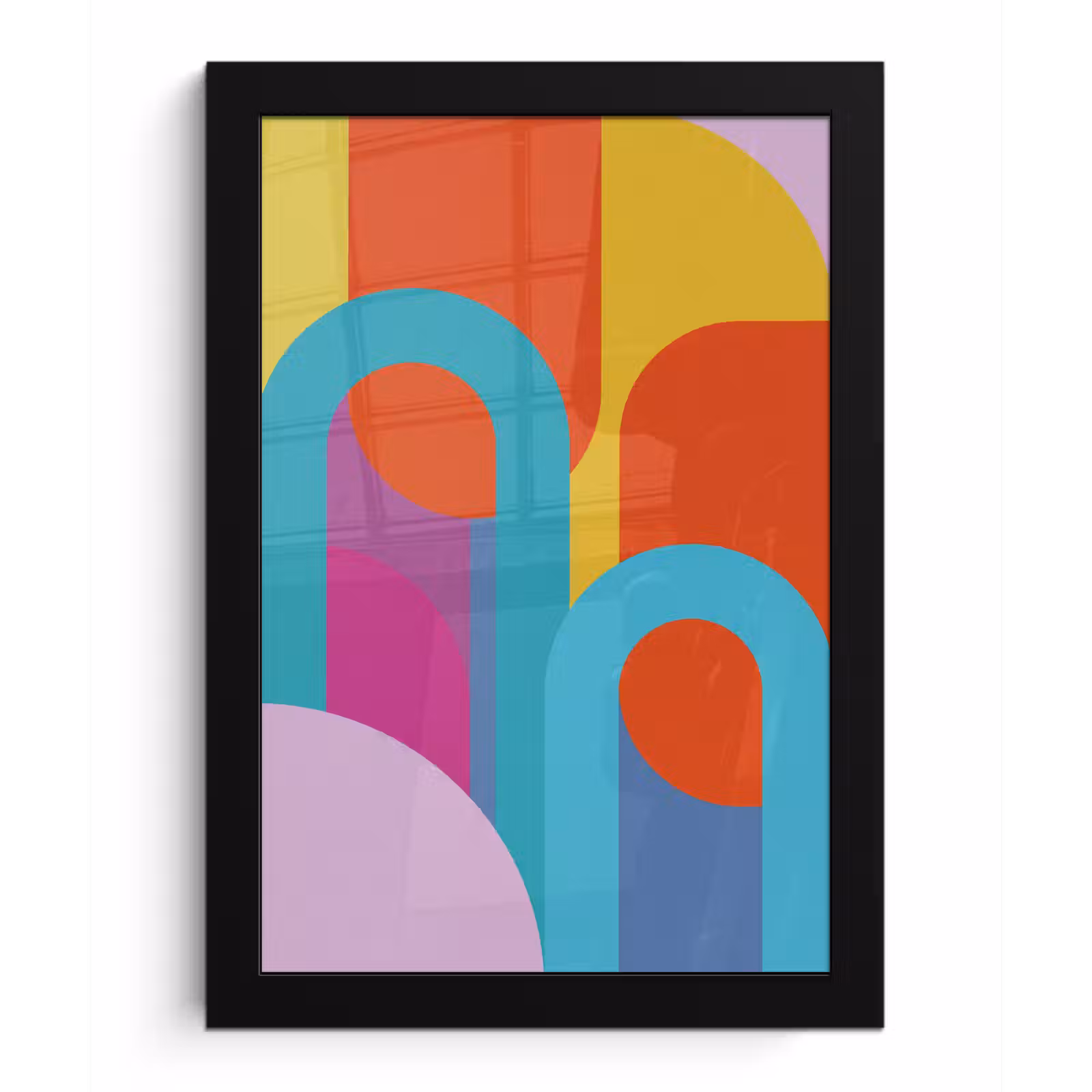 Bilder mit Rahmen - Zusammenfassung – Geometrie – Farbenfroh – Modern – Kunst — 1
