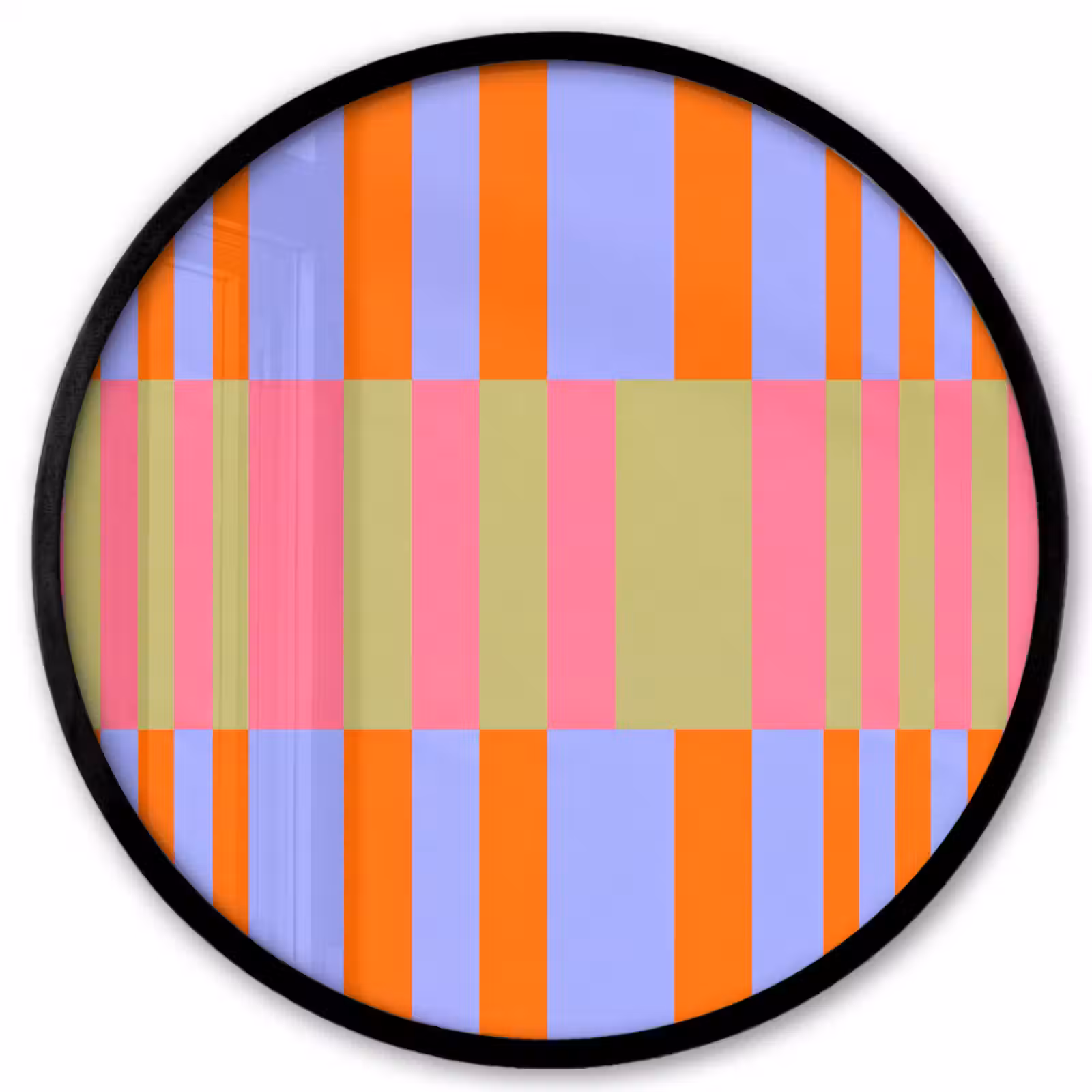 Poster im Rahmen Rund - Zusammenfassung – Muster – Geometrisch – Farbenfroh – Modern — 1