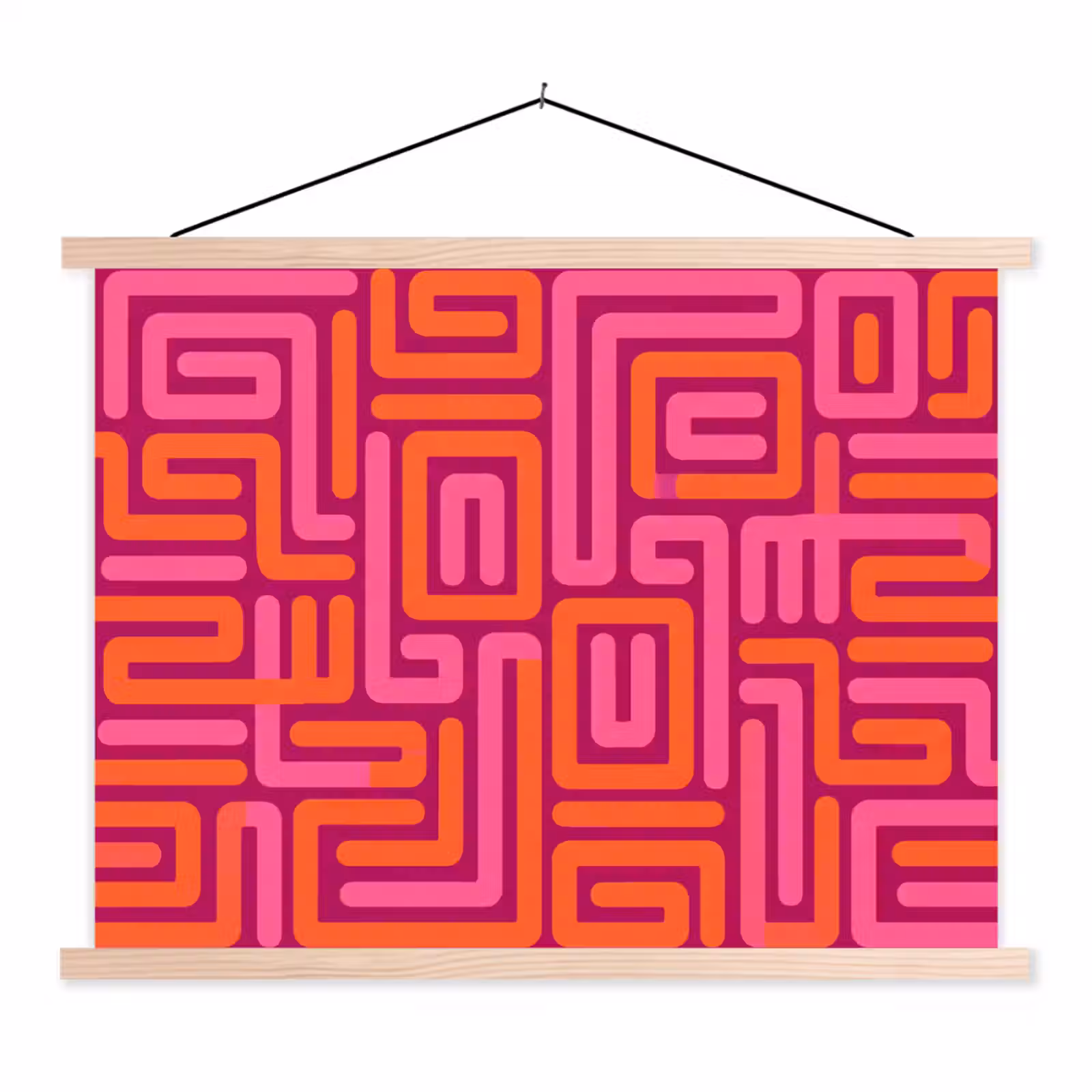 Stoffbild - Zusammenfassung – Muster – Linien – Rosa – Orange — 1