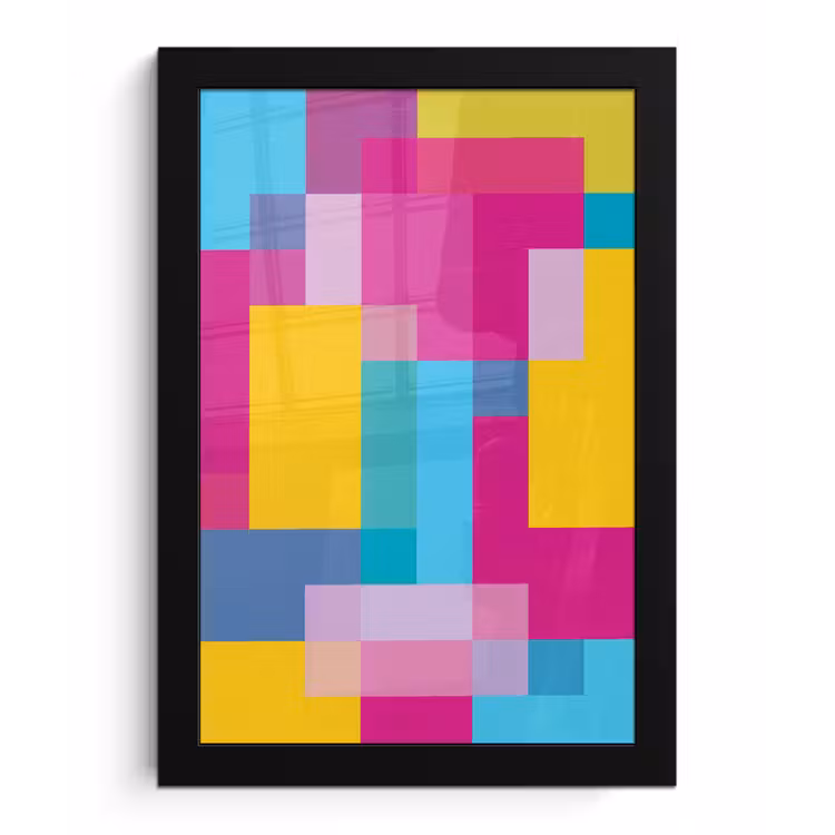 Bilder mit Rahmen - Abstrakt – Geometrisch – Kunst – Farbenfroh – Modern — 1