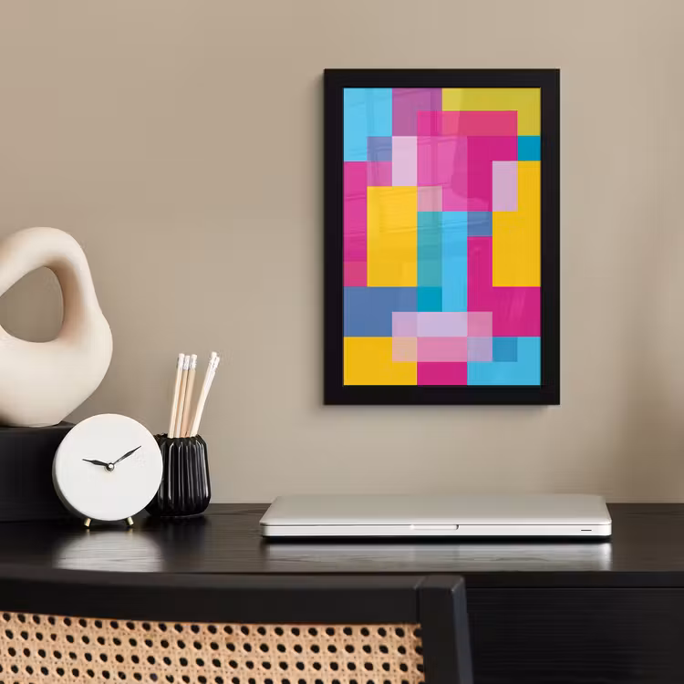 Bilder mit Rahmen - Abstrakt – Geometrisch – Kunst – Farbenfroh – Modern — 2