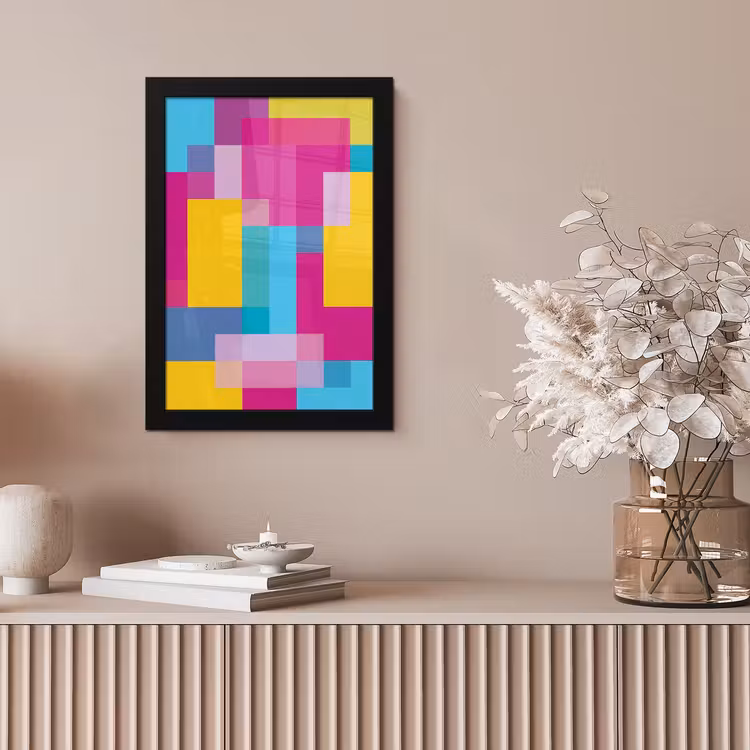 Bilder mit Rahmen - Abstrakt – Geometrisch – Kunst – Farbenfroh – Modern — 4