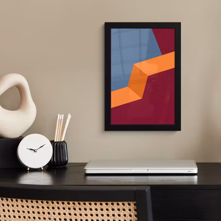 Bilder mit Rahmen - Zusammenfassung – Formen – Modern – Blau – Orange — 2