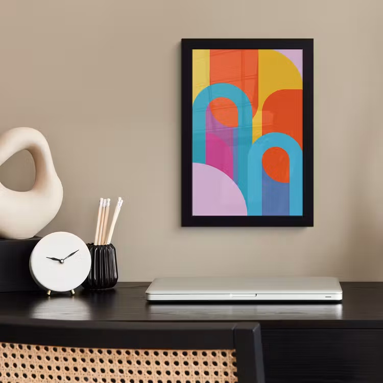 Bilder mit Rahmen - Zusammenfassung – Geometrie – Farbenfroh – Modern – Kunst — 2