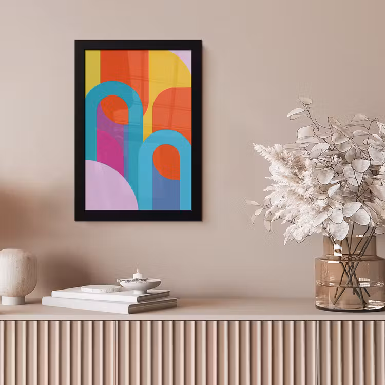 Bilder mit Rahmen - Zusammenfassung – Geometrie – Farbenfroh – Modern – Kunst — 4